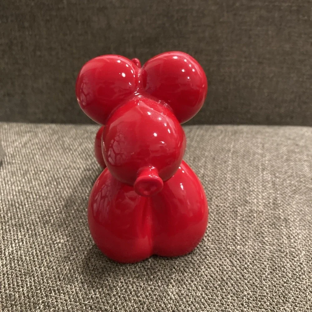 Three Hands Corp Red Balloon Dog Figurine Sculpture – Modern Pop Art Style Décor - Picture 4 of 6